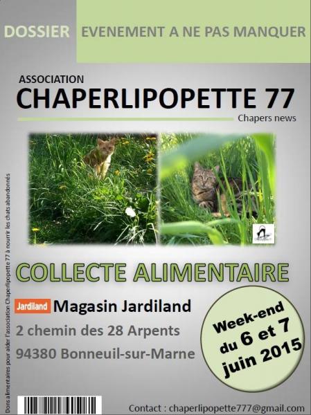 Chaper collecte jardiland bonneuil juin 2015